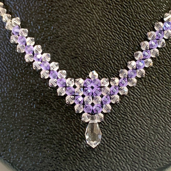 Handmade Swarovski Crystal princess necklace - Picture 2 of 6